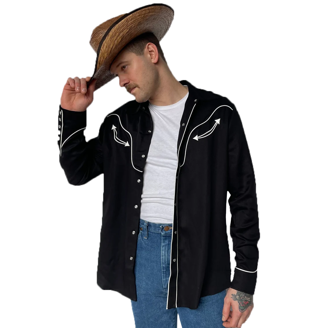 San Fernando Western Shirt, Black