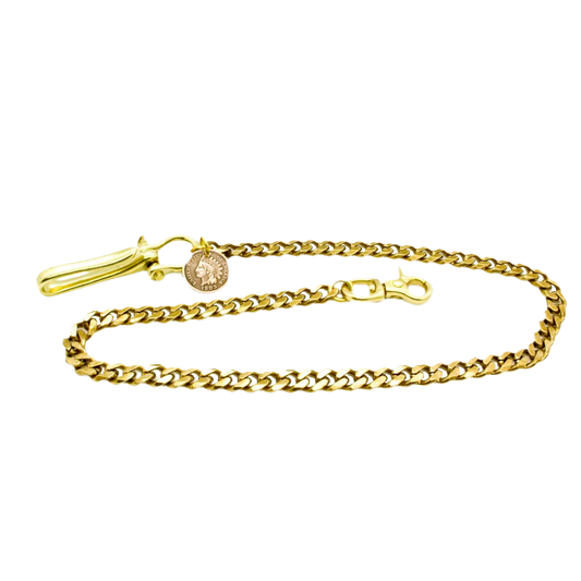 Wallet Curb Chain With A 1900s Penny