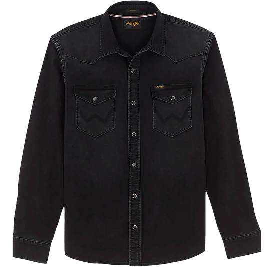 Western Denim Shirt, Rinse Black